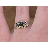 Echt zilveren ring met onyx 